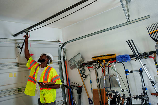 Professional Garage Door Panel Replacement technician working in Sands Point, NY